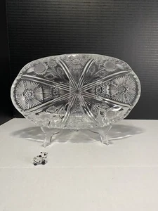 Antik JB Higbee Glas 10" Sellerie Boot, Distel Panel gemustert, Sägezahnfelge - Bild 1 von 16