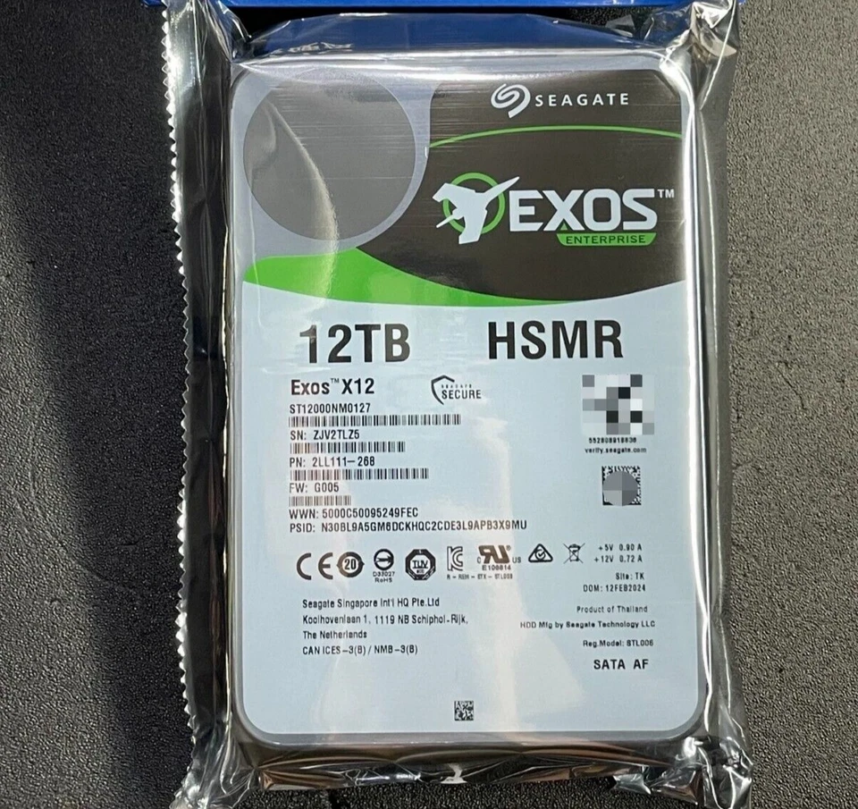 Seagate Enterprise Capacity 12TB 3.5" Self-Encrypting Internal HDD (ST12000NM0127)