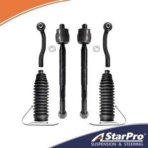 6pc Front Outer&Inner Tie Rod End Kit Boots Bellows For 2004-2010 Toyota Sienna - Foto 1 di 7