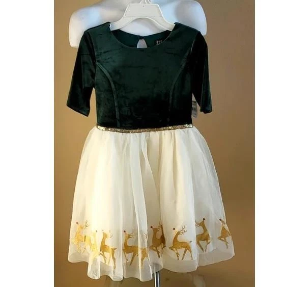 Девочек Lilt рождественское платье бархата лиф балетной юбки оленей размер Lar XL новый с Ярлыками - Изображение 1 из 1