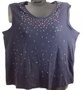 Neu mit Etikett 2X Damen-Stretch-Tanktop marineblau Onque Baumwolle Strick 1419110-3 Patriot Games - Bild 1 von 7