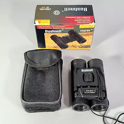 Bushnell Binoculars Powerview 8X21 Ultra High Power 131-1000m Compact Black - Image 1 of 4