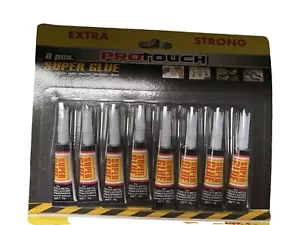 Super Glue Extra Strong 8pc Protouch 3g Each for Rubber Metal Glass and More - Picture 1 of 6