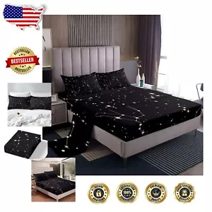 Full Size Galaxy Bed Sheet Set for Kids - Breathable with Deep Pockets - Picture 1 of 8