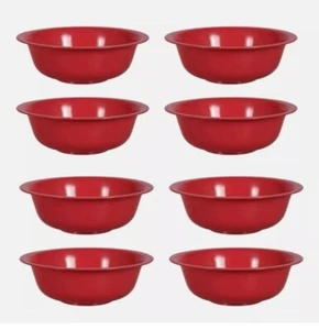 Paquete de 8 tazones de cereales de plástico rojo resistente de 6,5" de ancho BPA GRATIS - ENVÍO GRATUITO - Imagen 1 de 2