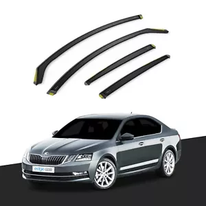 SKODA Octavia MK3 2013-2020 5 Door Hatchback Wind Deflectors 4pc Tinted - Picture 1 of 10