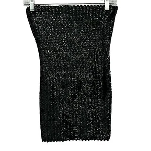 Vintage Draga Original 1960's Black All Over Sequin Party  Mini Tube Dress - Bild 1 von 8