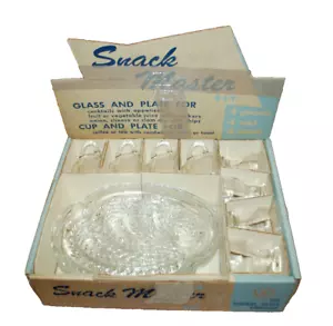 Federal Glass Co. Snack Master Juego de 12 Piezas Homestead con Caja Vintage T1369 - Imagen 1 de 24