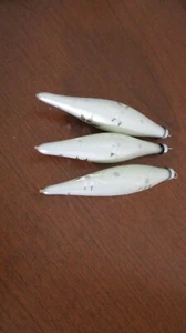 3er Set Mini weiß mit Silberfolie BLUME EISZAPFEN WEIHNACHTSSCHMUCK ~ 3,5" - Bild 1 von 2