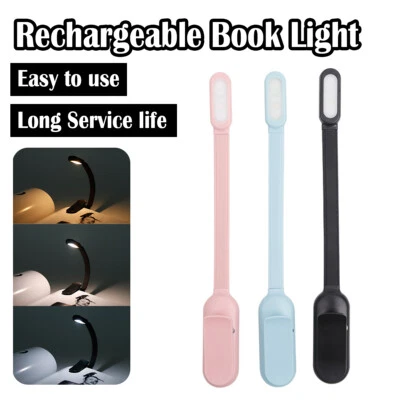Usb Rechargeable Mini Led Book Light Clip-on Night Lights 360 Degree Free Bend - Image 1 of 4