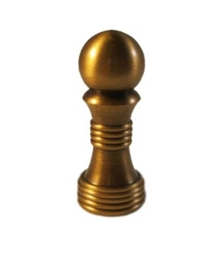 Lamp Finial-BALL ON BASE-Aged Brass Finish, Highly detailed machined metal - Picture 1 of 5