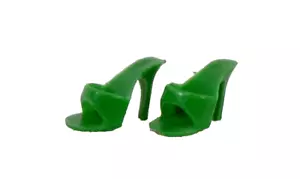 Barbie Verde Punta Abierta Zapatos Tacones Mulas Teatro Fecha #959 Mattel De Colección - Imagen 1 de 6