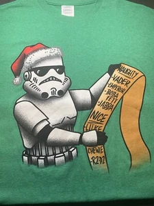 Star Wars Stormtrooper Weihnachten Naughty List grünes kurzärmliges T-Shirt Medium - Bild 1 von 10