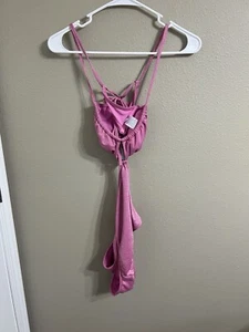 Wild Fable Women's Cut Out One Piece Swimsuit 87763489 Pink Lurex s - Picture 1 of 3