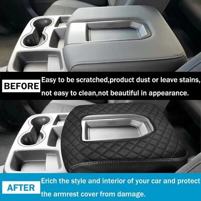 For 2019-2024 Chevy Silverado GMC Sierra 1500 2500 Console Box Armrest Cover Pad - Image 1 of 4