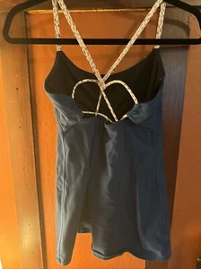 Lululemon Teal/Blue Tank with Gray/White Strappy Straps Size 6 - Picture 1 of 9