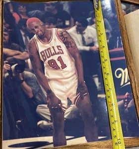 Dennis Rodman 1990s  Photo 8x10 Basketball Bulls  Orange Hair - Picture 1 of 15