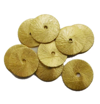 140 Pcs 6mm Brushed Flat Disc Matte Disc 18k Gold Plated  mo-1015 - Image 1 of 3