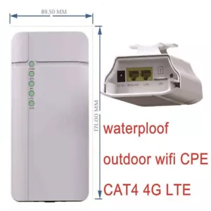 Outdoor Wireless CPE 4G LTE WiFi Router with SIM Card RJ45 WLAN IP65 Waterproof - Picture 1 of 7