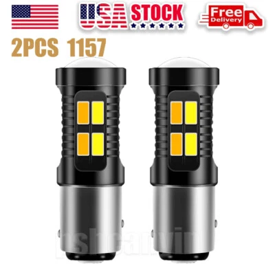 2X 1157 LED DRL Switchback Indicador de señal de giro Bombillas de luz de estacionamiento Blanco/Ámbar Foto 1 de 4