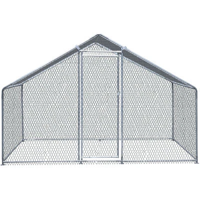 10x6FT Metal Chicken Coop Walk-in Poultry Cage Chicken Runs with Roof Cover Yard - Image 1 of 4
