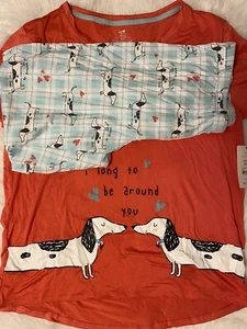 Secret Treasures Soft Pajamas Womens Size Small Dog Print Two Piece Pajama Set - Picture 1 of 7