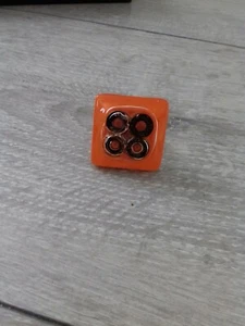 36- BAGUE JEUNE CREATEUR 23EME FUSION  EN VERRE INDUSTRIEL TRES CLASSE ET CHIC - Picture 1 of 5