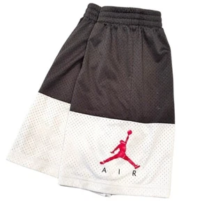 Nike Air Jordan Mesh Basketball Shorts Boy's Medium Black White Elastic Waist - Picture 1 of 5