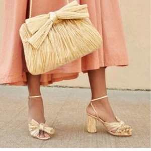 Sandalo Loeffler Randall Camelia nodo a pieghe in oro - Foto 1 di 13