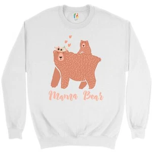 Mama Bear with a Cub Sweatshirt Cute Mother's Day Savage Mom Maternity Crewneck - Picture 1 of 8