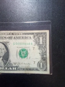 1969 B $1 FR Note 🎵 With Low Serial Number 00000 646 - Picture 1 of 4