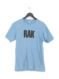 American Apparel T-Shirt Donna L Blu 100% Cotone Basic - Foto 1 di 5