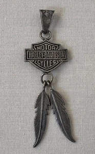 P&A Sterling Silber 925 HARLEY DAVIDSON baumelnde Feder Anhänger; Z146 - Bild 1 von 2