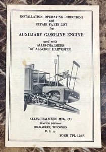 Allis-Chalmers 1940s Auxiliary Gasoline Engine Install & Repair Manual TPL-128E - Picture 1 of 5