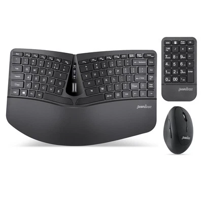 PERIDUO-606A, 3-in-1 Wireless Compact Ergonomic Keyboard with Vertical Mouse ... - Image 1 of 4