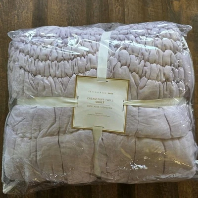 Edredón de microfibra Pottery Barn Teen Cream Puff Full Queen gris color lila nuevo Foto 1 de 4