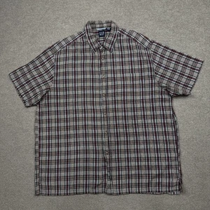 Vintage 90s Gap Men's Shirt Size L Multicolor Button Up Short Sleeve Plaid Adult - Picture 1 of 7