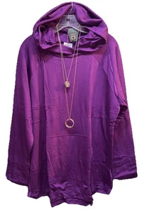SUDADERA NUEVA CON ETIQUETAS LuLaRoe 2XL Sólida Púrpura Brillante Tela Malvavisco Ámbar - Imagen 1 de 7