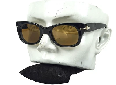 RARE 6203 PERSOL RATTI SUNGLASSES VINTAGE BLACK FRAME ITALY 60s OUTDOORS MEN - Image 1 of 4