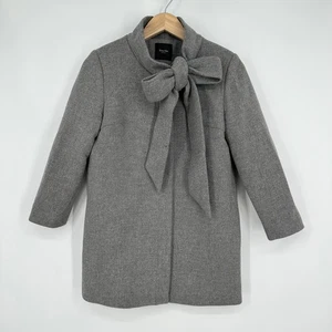 Smythe Bow Collar Coat Wool Blend Long Jacket, Size Small, Gray - Picture 1 of 10