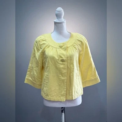 Yellow Ann Taylor Cotton Jacket Size M EUC - Image 1 of 4
