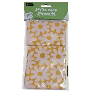 Privacy Pouch Feminine Hygiene Product Holder Yellow White Floral Print Retro - Picture 1 of 4