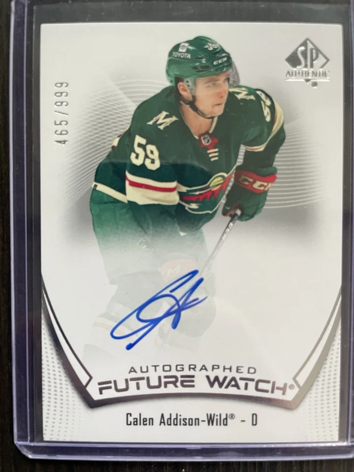 2021-22 UD SP Authentic Future Watch AUTO 133 Calen Addison /999 Minnesota Wild - Image 1 of 2