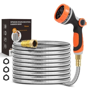 Metal Garden Hose 25ft Copper Bullet, Heavy Duty Stainless Steel Water Hose w... - Bild 1 von 7