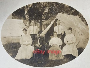 Summer 1907 SALEM, Nebraska CAMPING SCENE Family & Tents RPPC Mailed to Lincoln - Picture 1 of 5