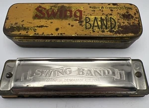 DE COLECCIÓN EE. UU. ZONA GEMANY KOSTLER & CO. BANDA OSCILANTE ARMÓNICA CON ESTUCHE DE ESTAÑO - Imagen 1 de 22