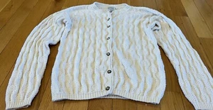 Harry & David’s Northwest Express Button Down Cardigan Sweater Vintage Ivory - Picture 1 of 7