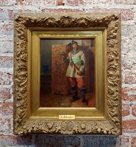 Albert Schroeder  -Portrait of 17th century German Cavalier w/Sword-Oil painting - Picture 1 of 10