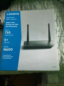 Linksys E2500-4B N600 Dual-Band Wi-Fi 4 Router New In Box - Picture 1 of 1
