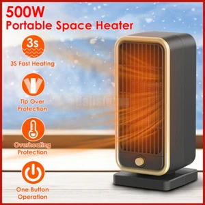 Space Heater Indoor 500W Portable Electric Space Heater PTC Ceramic Fast Heating - Picture 1 of 16